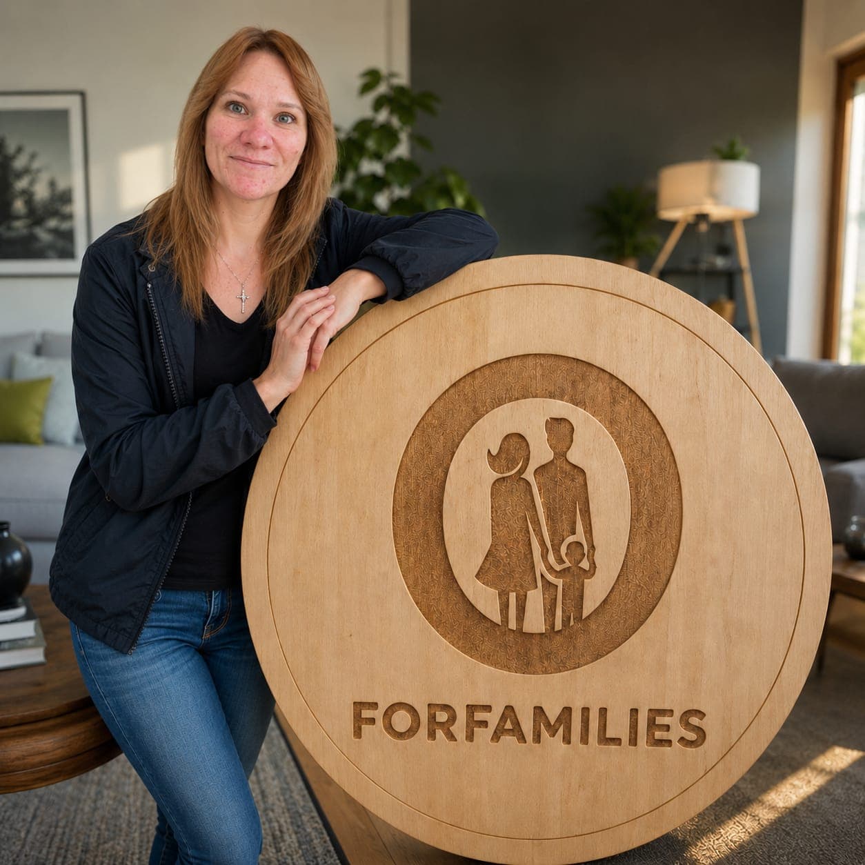 Mama Manuela mit ForFamilies Schild