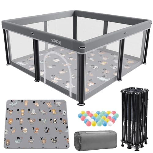 SPRX faltbarer Laufstall Baby mit Matte Produktbild