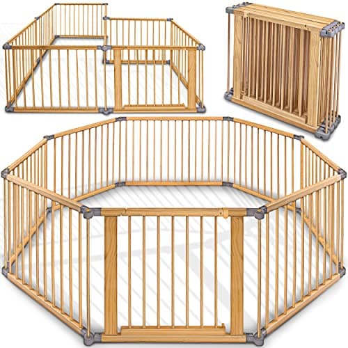 KIDUKU 7,2 Meter Holz Laufgitter XXL Produktbild